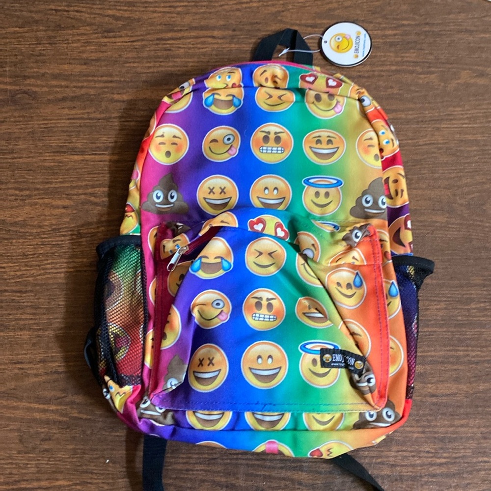 Backpack Emoji pattern. 16”x12”. New with tag.